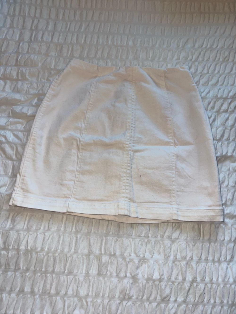 Honey Belle White Panel-Seamed Mini Skirt